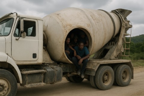¡Increíble hallazgo en Elías Piña! Descubren haitianos ocultos en una mezcladora de cemento