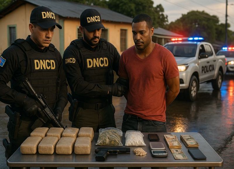 VIDEO | La DNCD arrestó en Dajabón a “Yasel” con cocaína, marihuana, crack, un arma y más de 600 mil pesos